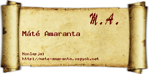 Máté Amaranta névjegykártya